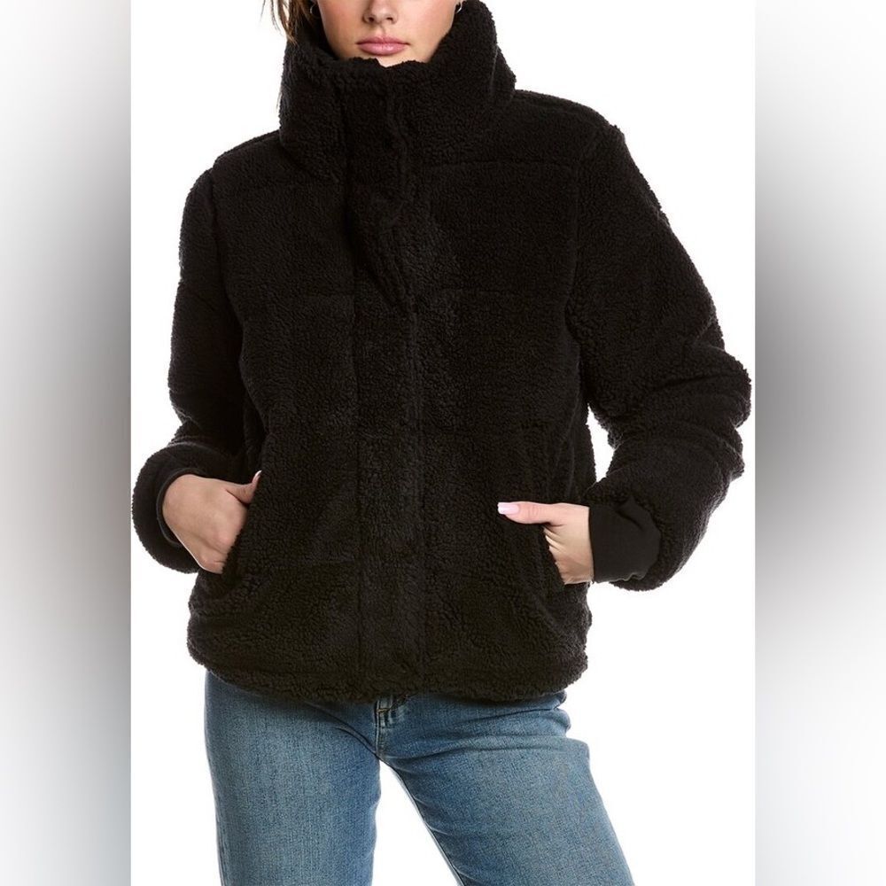 NWT Womens S13 SAM Faux Sherpa Black Coat Jacket